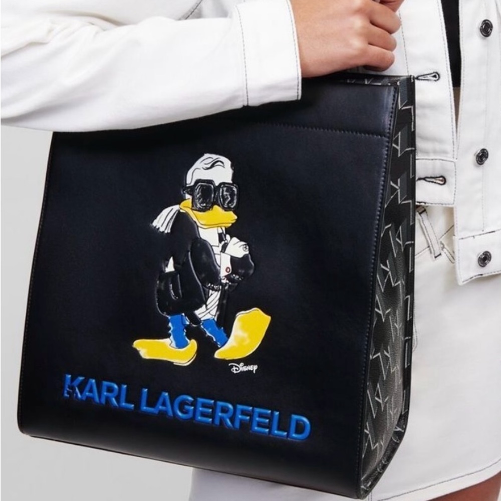 Karl Lagerfeld Disney Donald black tote